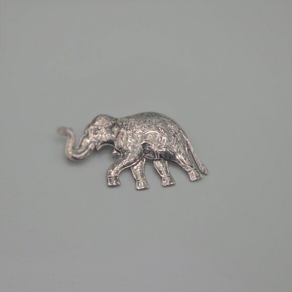 Vintage Elephant Brooch Sterling Silver Thailand - Picture 5 of 6